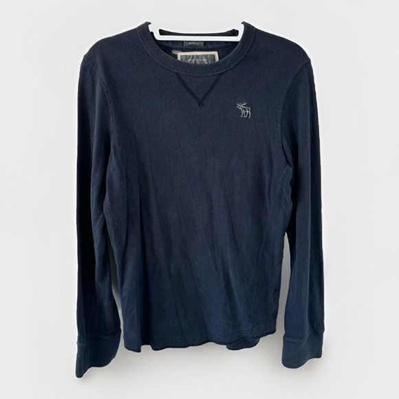 VINTAGE Abercrombie & Fitch Shirt Mens Small Blue Muscle Y2K 90s Thermal Preppy - Picture 1 of 6